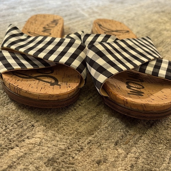 Sam Edelman Checkered Slide Sandals - women’s 8 - black and white - Picture 3 of 7